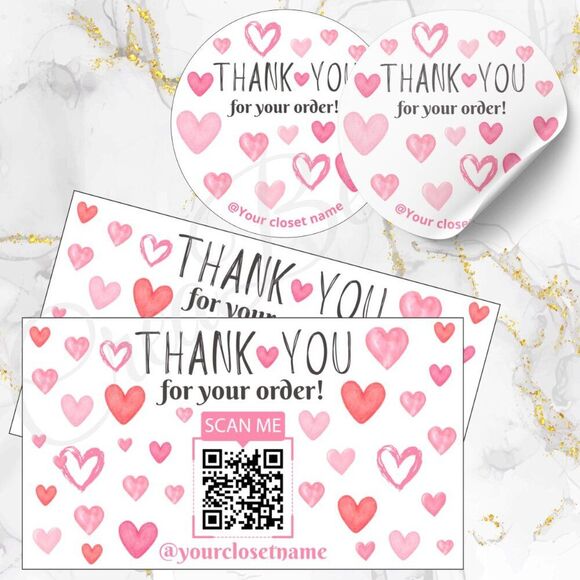 CreaBellArt & Lbrm Other - 120 Pack QR Personalized Thank You Cards & Stickers